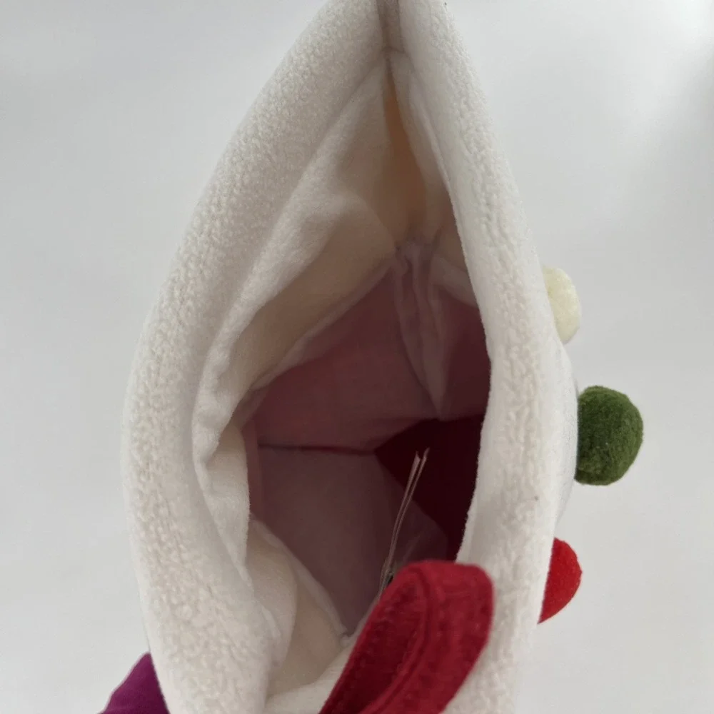 Rare Pottery Barn Felt Christmas Stocking Reindeer Poms Fleece Cuff Stitch, 22